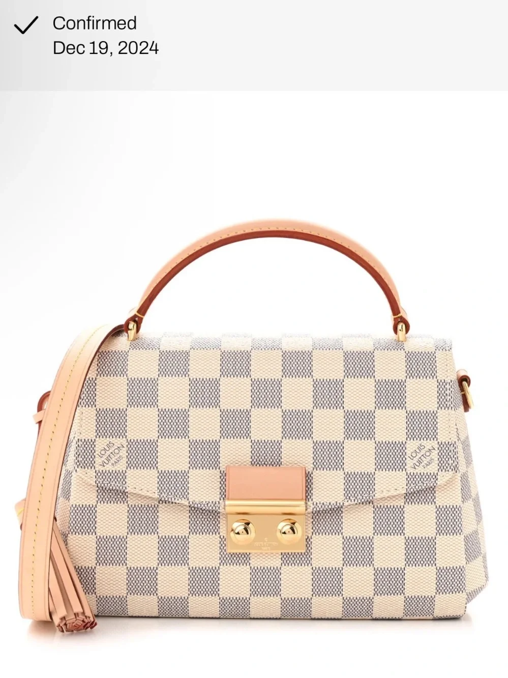 Louis Vuitton Damier Azur Canvas Top Handle Satchel with Gold Hardware